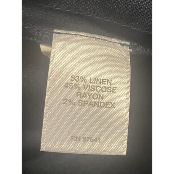 J Jill Linen Stretch Pant Medium Petite Pull On Pockets Cuffed Deep Blue NWT - Picture 7 of 8